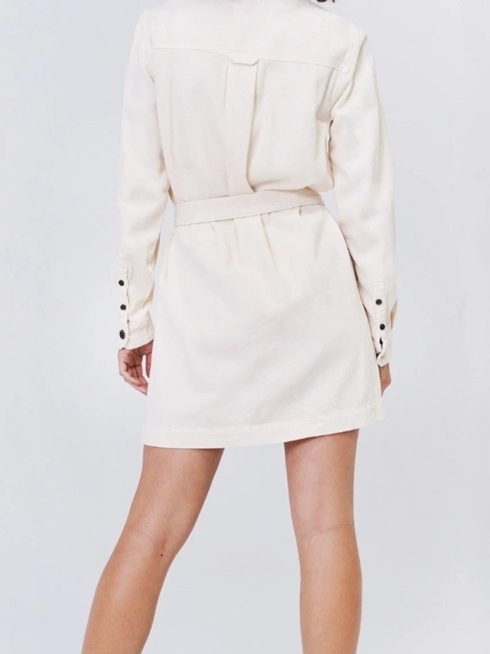 Unpublished Cream Button-Front Long Shacket - Picture 3 of 13